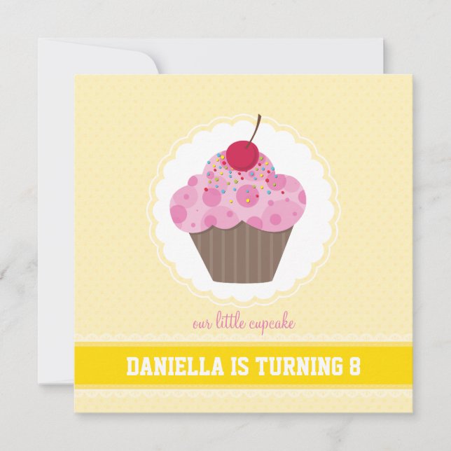 BIRTHDAY PARTY INVITES :: cupcake 3SQ (Front)