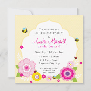 BIRTHDAY PARTY INVITES :: garden theme 1