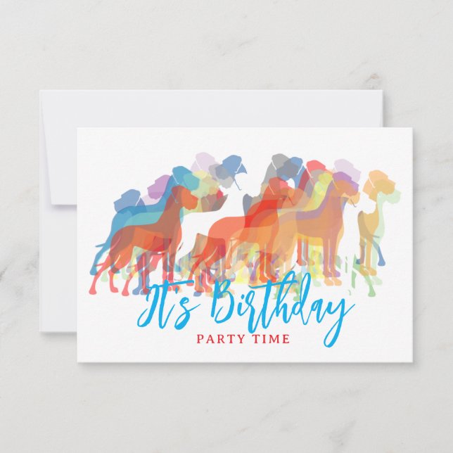 Birthday Party invites Great Dane  (Front)