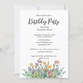 Birthday Party Irises And Greenery Invitation by Susang6 at Zazzle