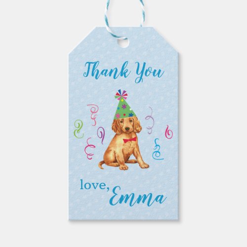 Birthday Party Irish Setter Thank You Gift Tags