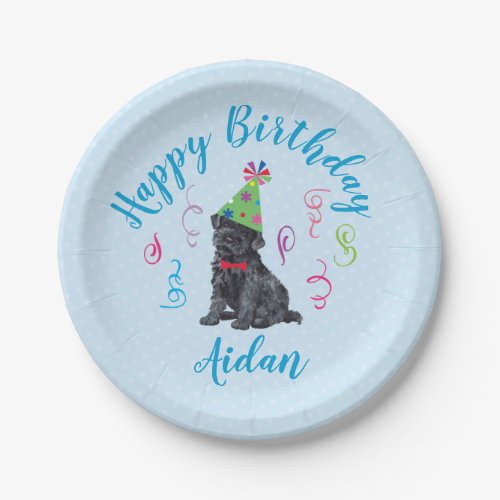 Birthday Party Kerry Blue Terrier Paper Plates