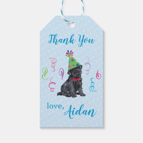 Birthday Party Kerry Blue Terrier Thank You Gift Tags