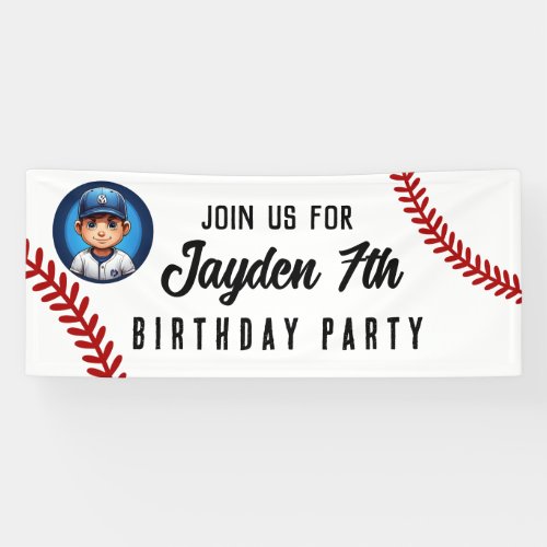 birthday party kids team players sport softball banner