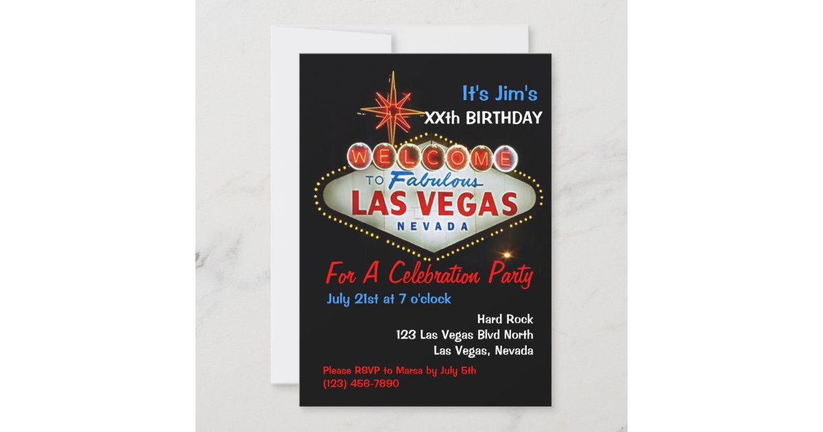 Birthday Party Las Vegas Party Invitations Zazzle