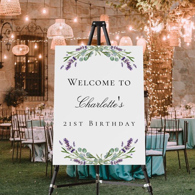 Birthday party lavender eucalyptus welcome foam board (Creator Uploaded)