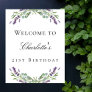 Birthday party lavender eucalyptus welcome poster