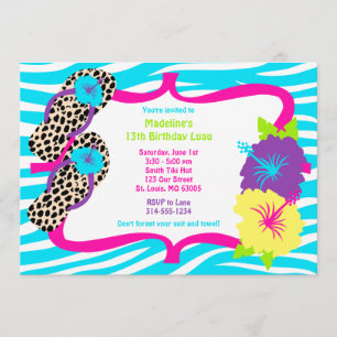 Birthday Party Luau Invitation