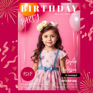 Birthday Party Magazine Cover Invitation