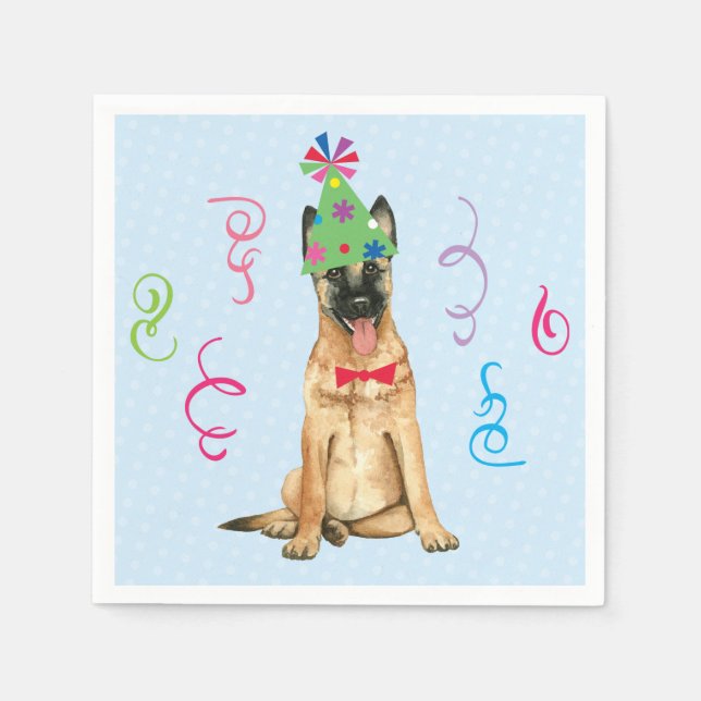 Birthday Party Malinois Napkins (Front)