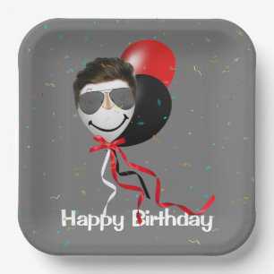 Birthday Party Man on Balloon Paper Plates