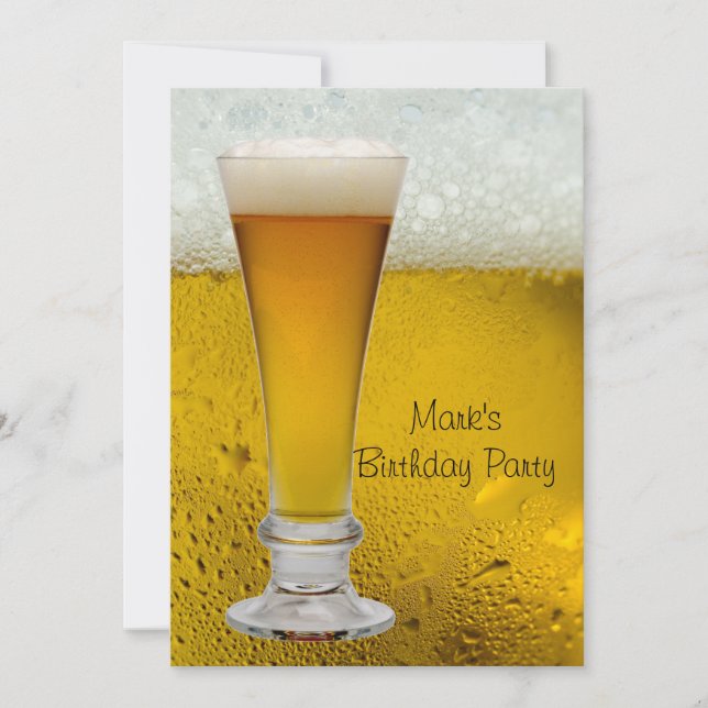 Birthday Party Mans Mens Beer Beer Beer Invitation (Front)