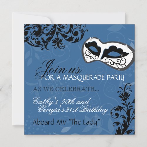 Birthday Party Masquerade Invitation