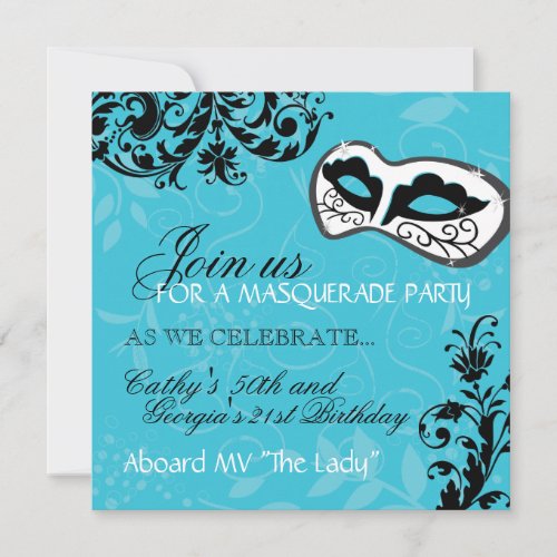 Birthday Party Masquerade Invitation