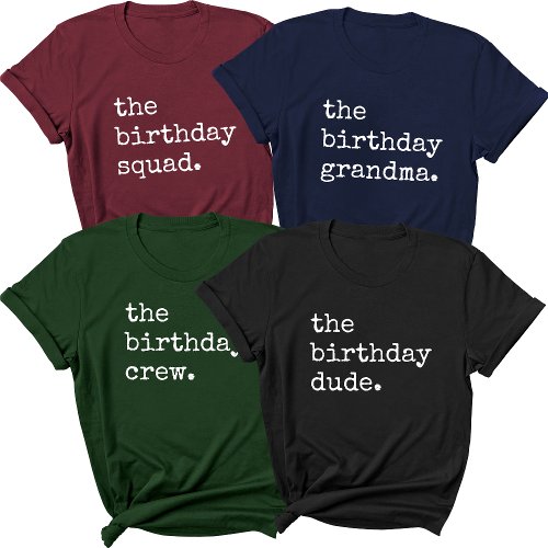 Birthday Party Matching Group Vintage Cool Custom T_Shirt