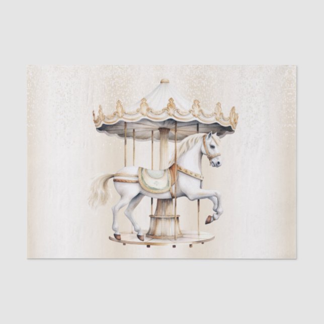 Birthday Party Merry Go Round Circus Carnival Cute Tissue Paper (Front)
