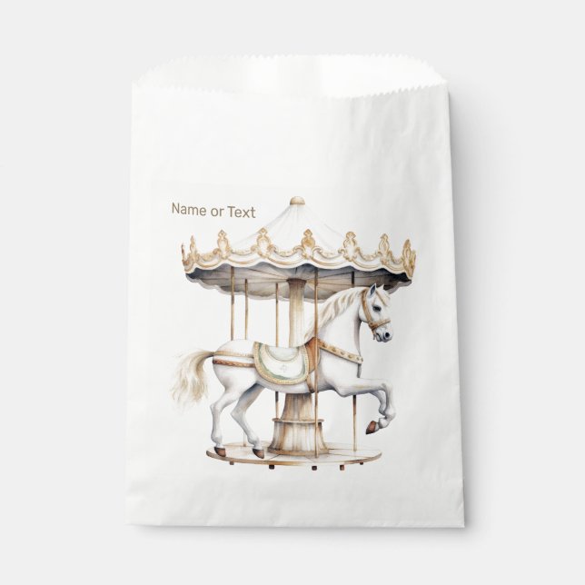 Birthday Party Merry Go Round Circus Carnival Favor Bag (Front)