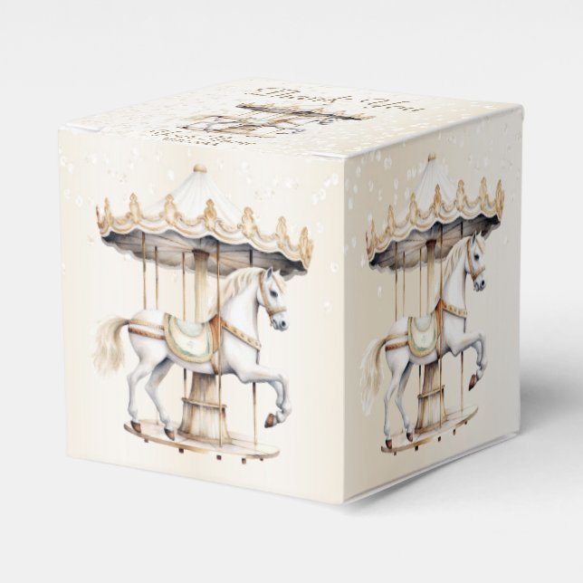 Birthday Party Merry Go Round Circus Carnival Favor Boxes (Front Side)