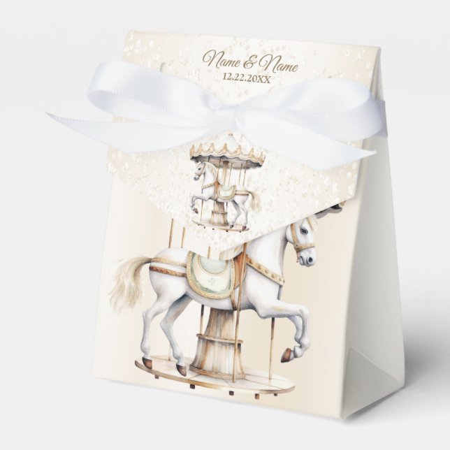Birthday Party Merry Go Round Circus Carnival Favor Boxes (Front Side)