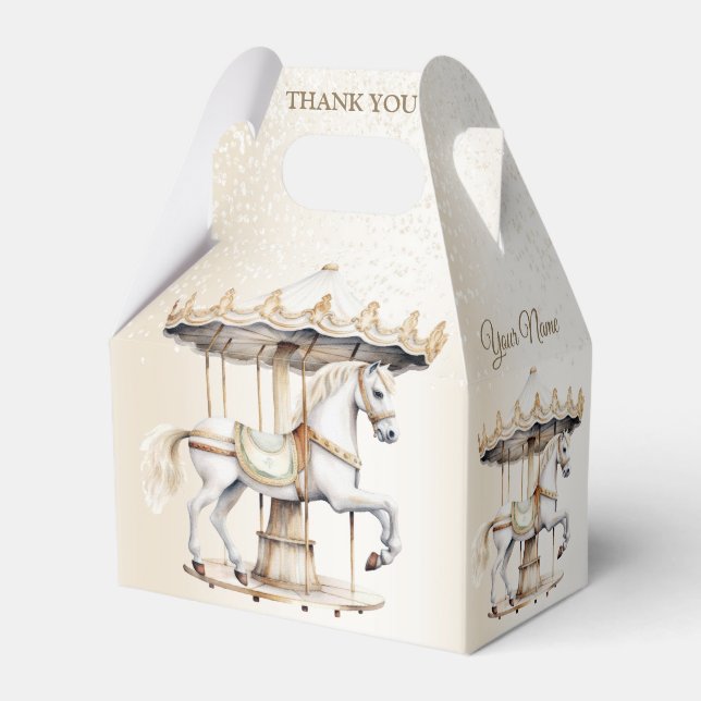 Birthday Party Merry Go Round Circus Carnival Favor Boxes (Front Side)