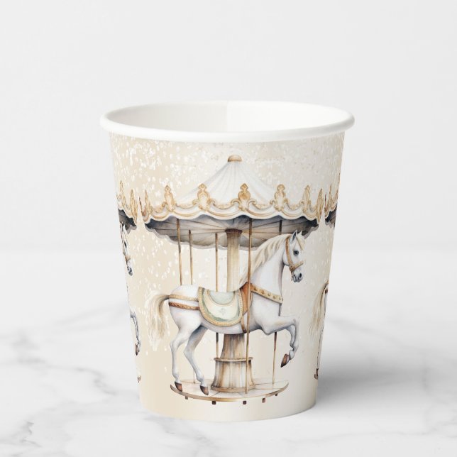 Birthday Party Merry Go Round Circus Carnival Paper Cups (Left)