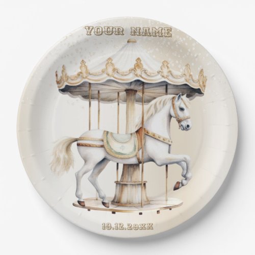 Birthday Party Merry Go Round Circus Carnival Paper Plates
