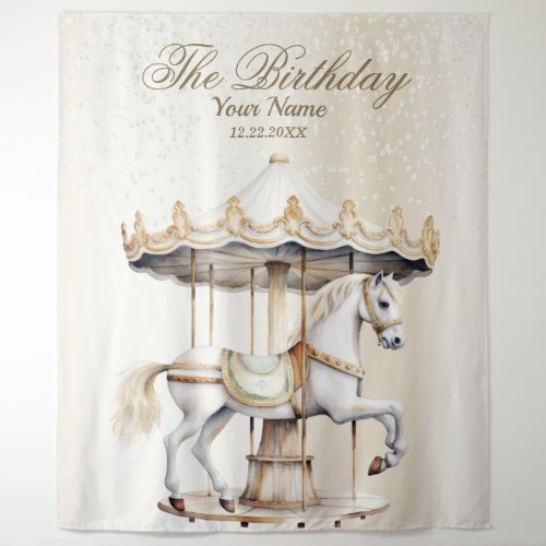 Birthday Party Merry Go Round Circus Carnival Tapestry
