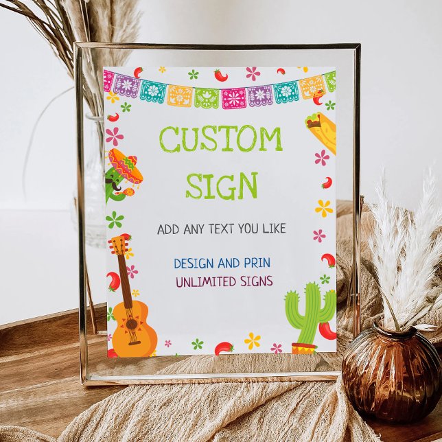 Birthday Party Mexican Fiesta Custom Sign Board (Creator Uploaded)