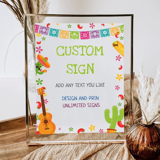 Birthday Party Mexican Fiesta Custom Sign Board (Creator Uploaded)