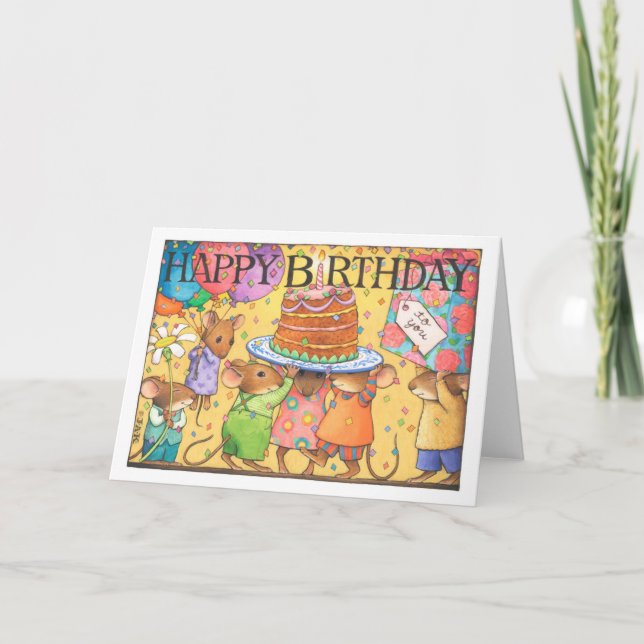 Birthday party mice card (Front)