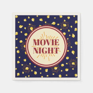 Birthday Party Movie Night - Popcorn Fireworks Napkins