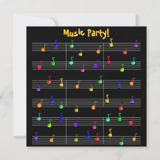 Birthday Party Music Customizable Invitation