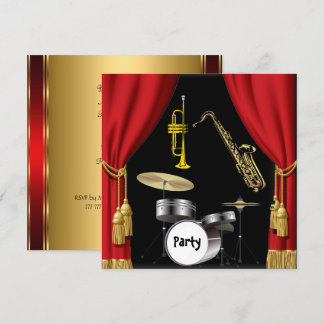 Birthday Party Music Dance Curtains Invitation