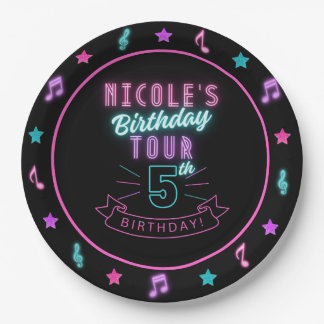 Birthday Party Music Plates, 7" Round Paper Plate