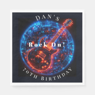 Birthday Party Neon Glow  Rock Guitar   Napkins
