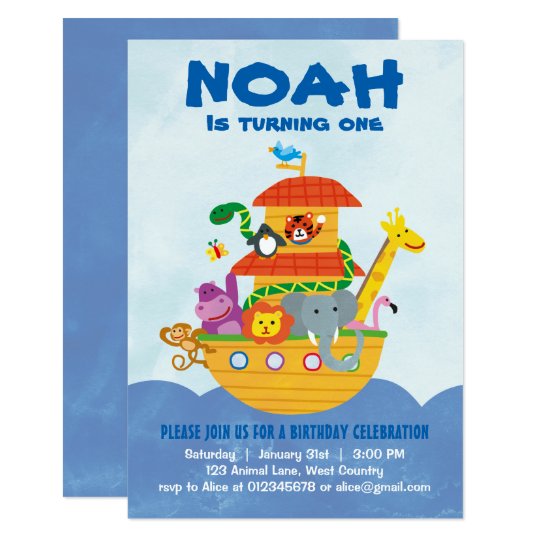 Noah's Ark Birthday Invitations 3