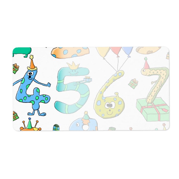 Birthday Party Numbers Personalized Shipping Label