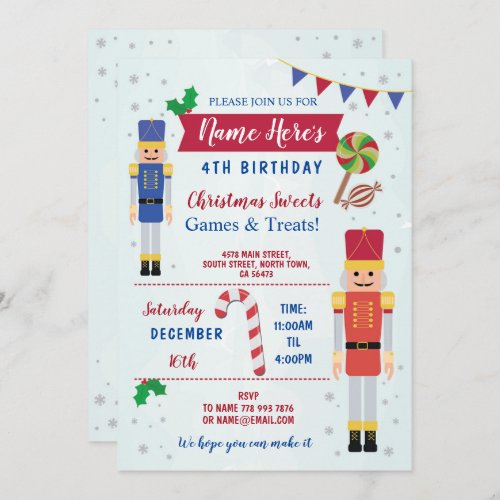 Birthday Party Nutcracker Toy Christmas Invite