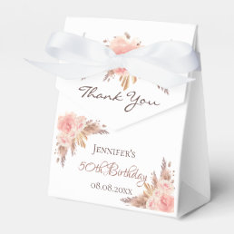 Birthday Party pampas grass blush floral thank you Favor Boxes