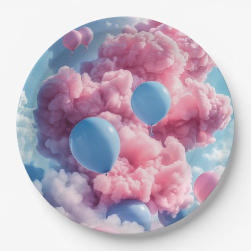 Birthday Party Paper Plates Pink Blue Decorations