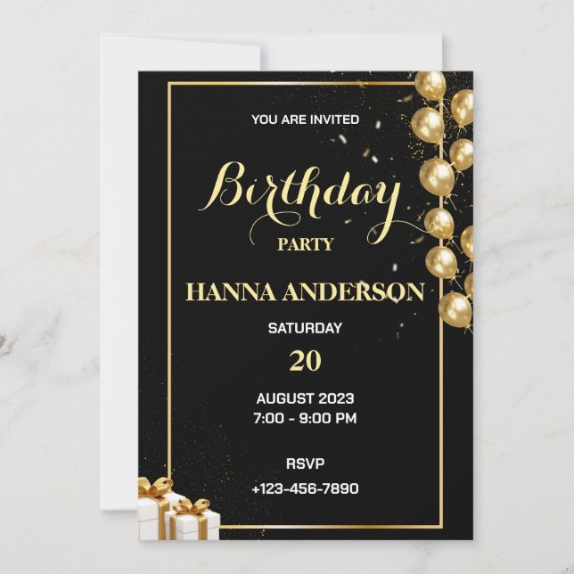 Birthday Party Personalize Invitation (Front)