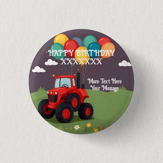 Birthday Party Personalized Button (Front)