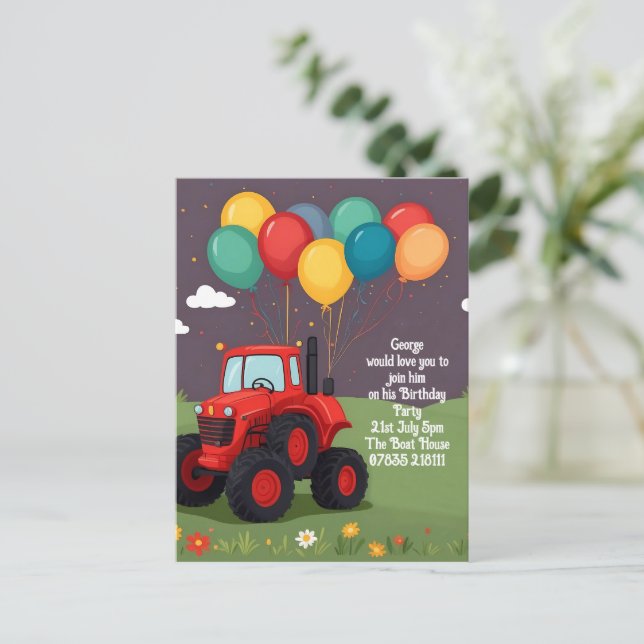 Birthday Party Personalized Invitation . (Standing Front)