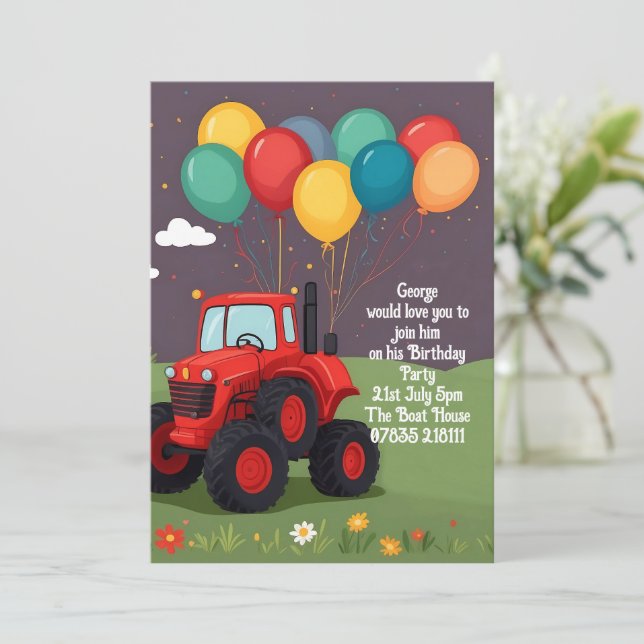 Birthday Party Personalized Invitation . (Standing Front)