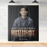 Birthday Party Personalized Photo Neon Gold Light Tapestry