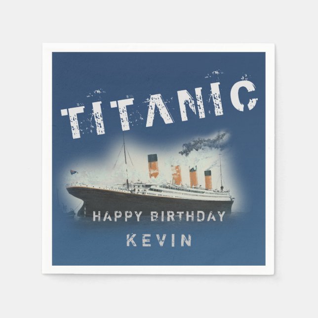 Birthday Party Personalized Titanic Napkins (Front)