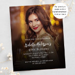 Birthday party photo budget invitation flyer<br><div class="desc">Please note that this invitation is on flyer paper and very thin. Envelopes are not included. For thicker invitations (same design) please visit our store. Personalize and add your photo and party details. I have used an dark overlay over the photo so that it's easier to read the text. I...</div>