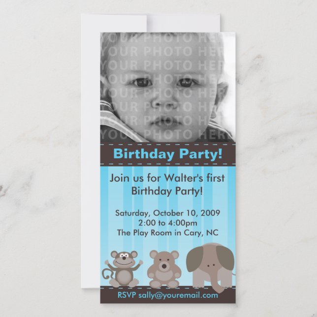 Birthday Party Photo Card (Front)