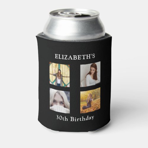 Birthday Party Photo Collage Can Cooler