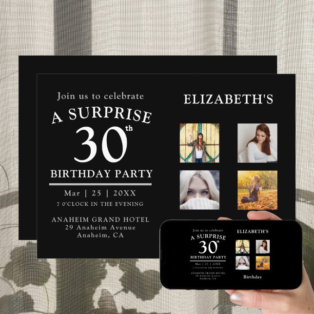 Birthday Party Photo Collage Invitation